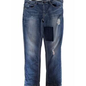 Sean John Essex Classic Slim Jeans Mens 40 Blue Distressed Denim Designer Pants